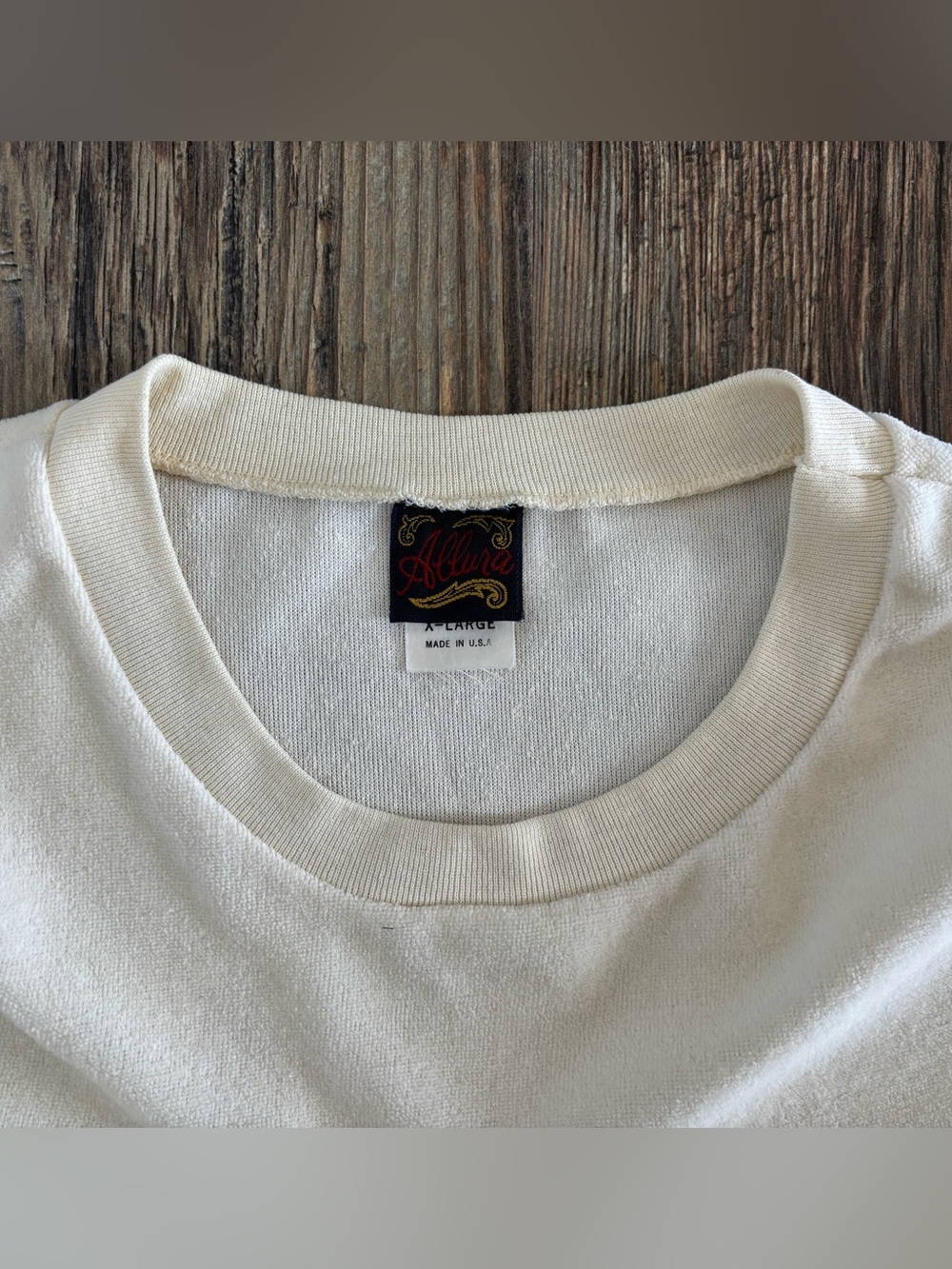 Vtg Allura L/S Crewneck Velour Shirt Womens XL Butter Yellow Made In USA Retro - Picture 3 of 8